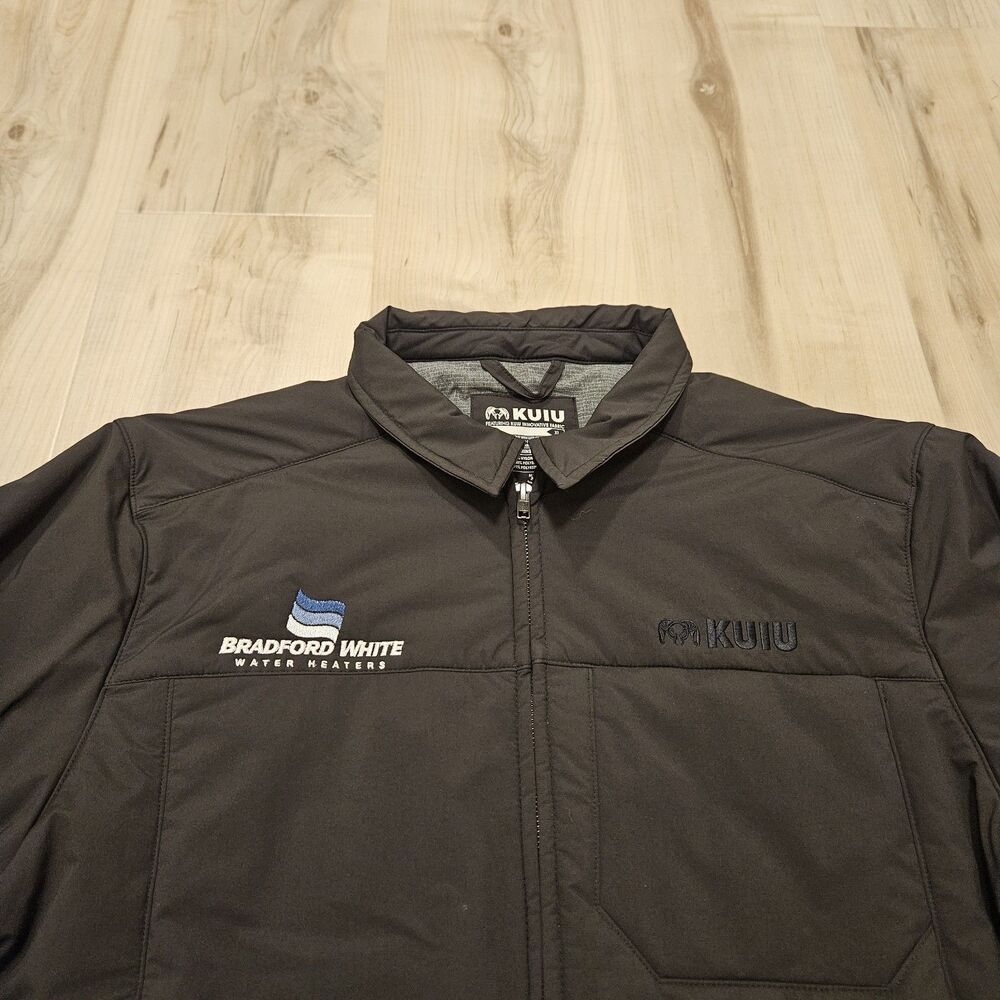 KUIU Men's Fairbanks Insulated Jacket Black Coat Size XL Bradford White Logo - Picture 2 of 7